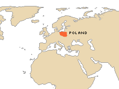 Map showing Poland