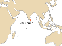 Map showing Sri Lanka