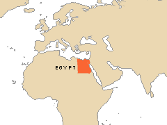 Map showing Egypt