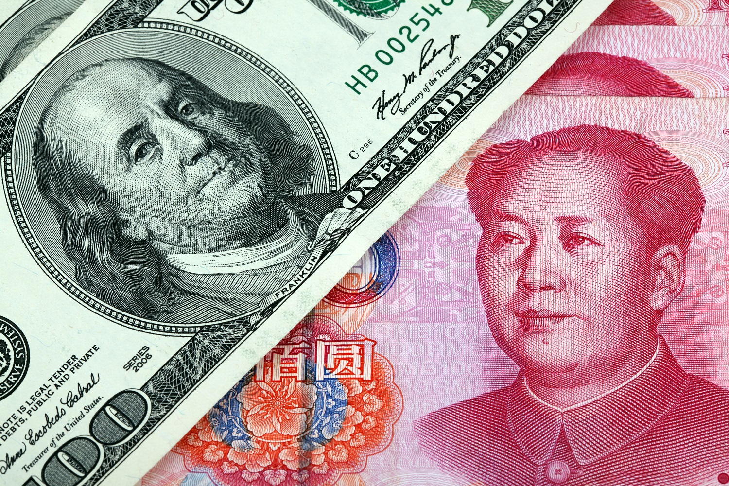 Image of US dollar and Chinese yuan 