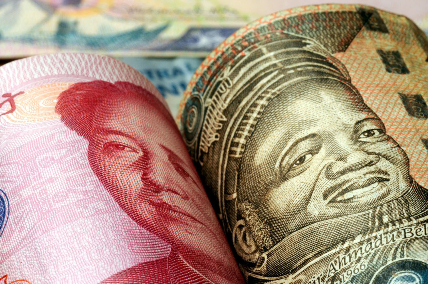 Chinese and African Currency side by side