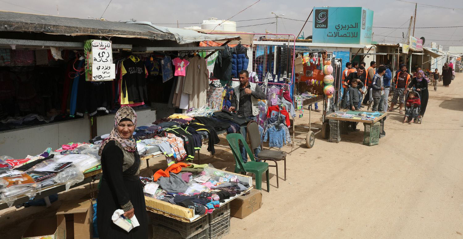 Syrian refugees in the Zaatari refugee camp in Jordan, located 10 km east of Mafraq, Jordan on March 27, 2016.