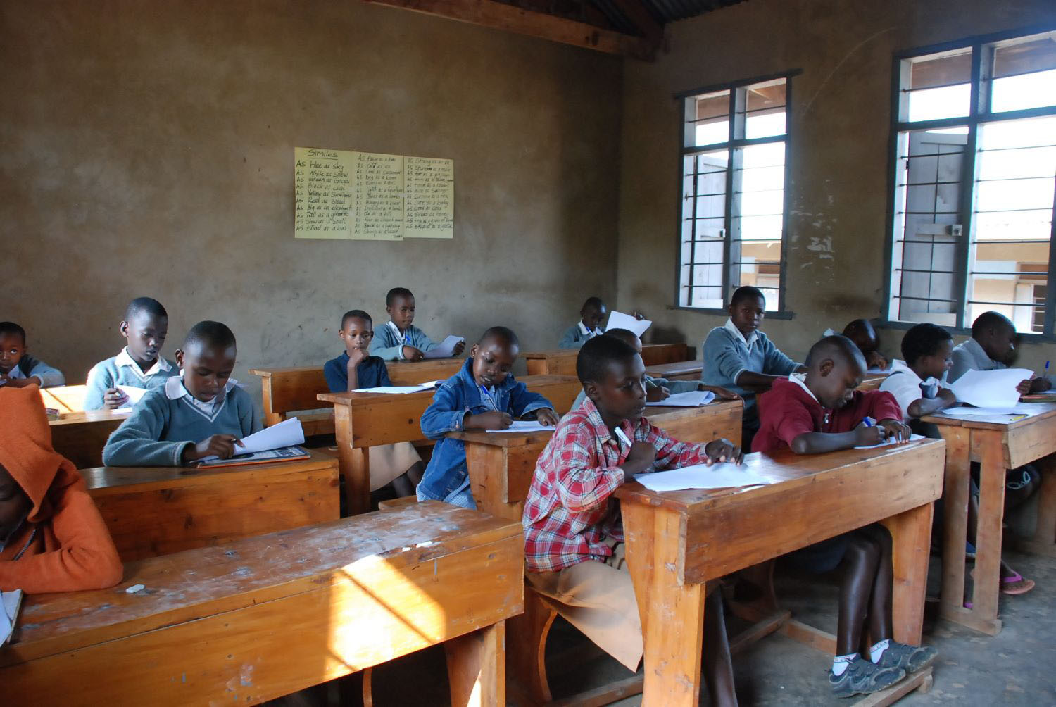 Children in Rwandan classroom