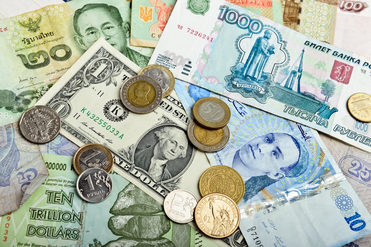 Stock image of foreign currencies