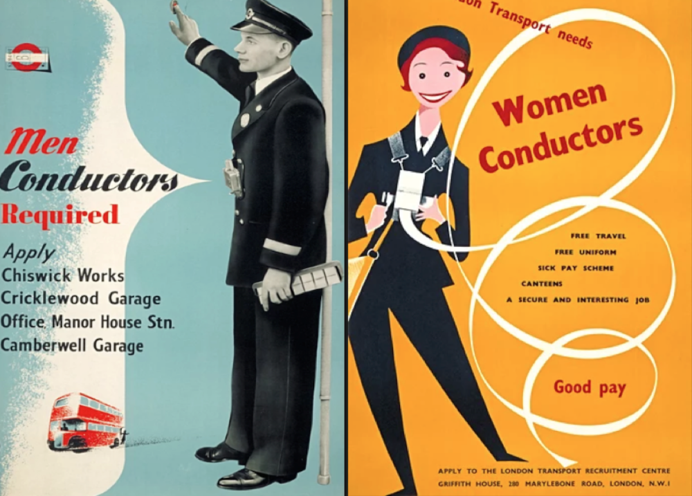 posters for men and women conductors in UK