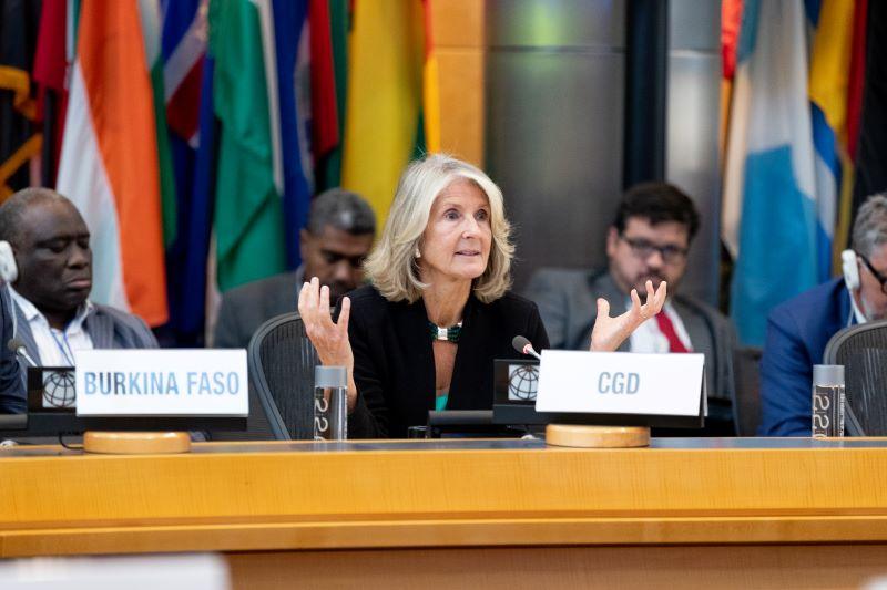 Barbara Bruns speaks at the World Bank