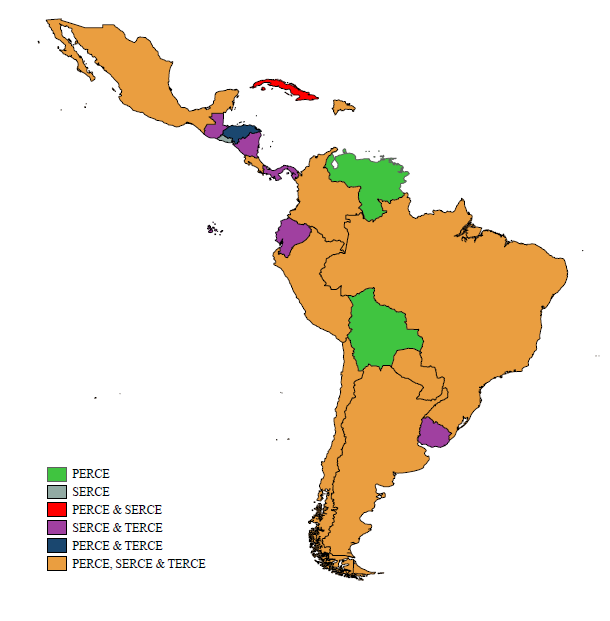 Chart showing ERCE coverage across Latin America