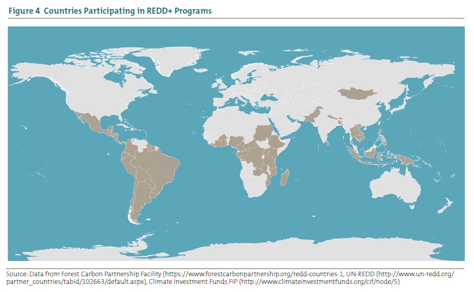 Figure 4 Countries Participating in REDD+ Programs