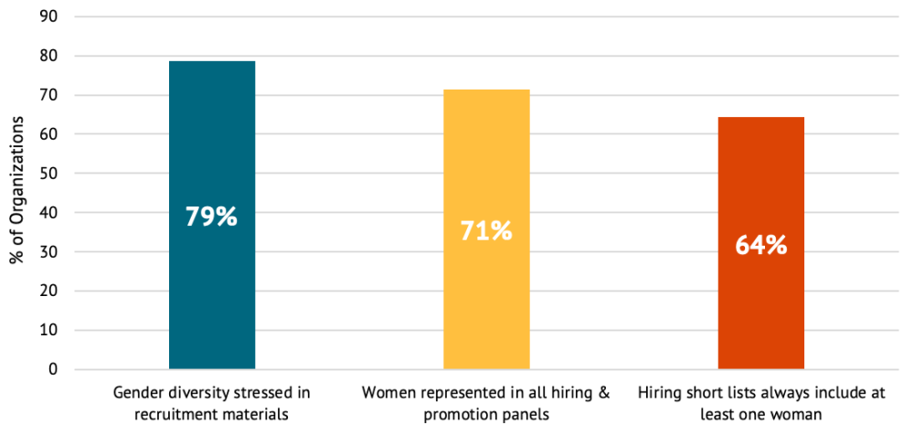 A figure showing recruitment, hiring, and promotion among DFIs