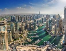 An image of the Dubai skyline. 
